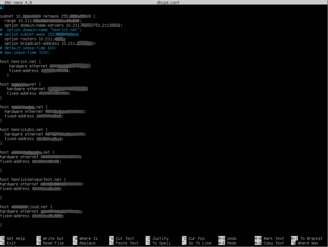 Screenshot 1 du projet Configuration d'un serveur DHCP